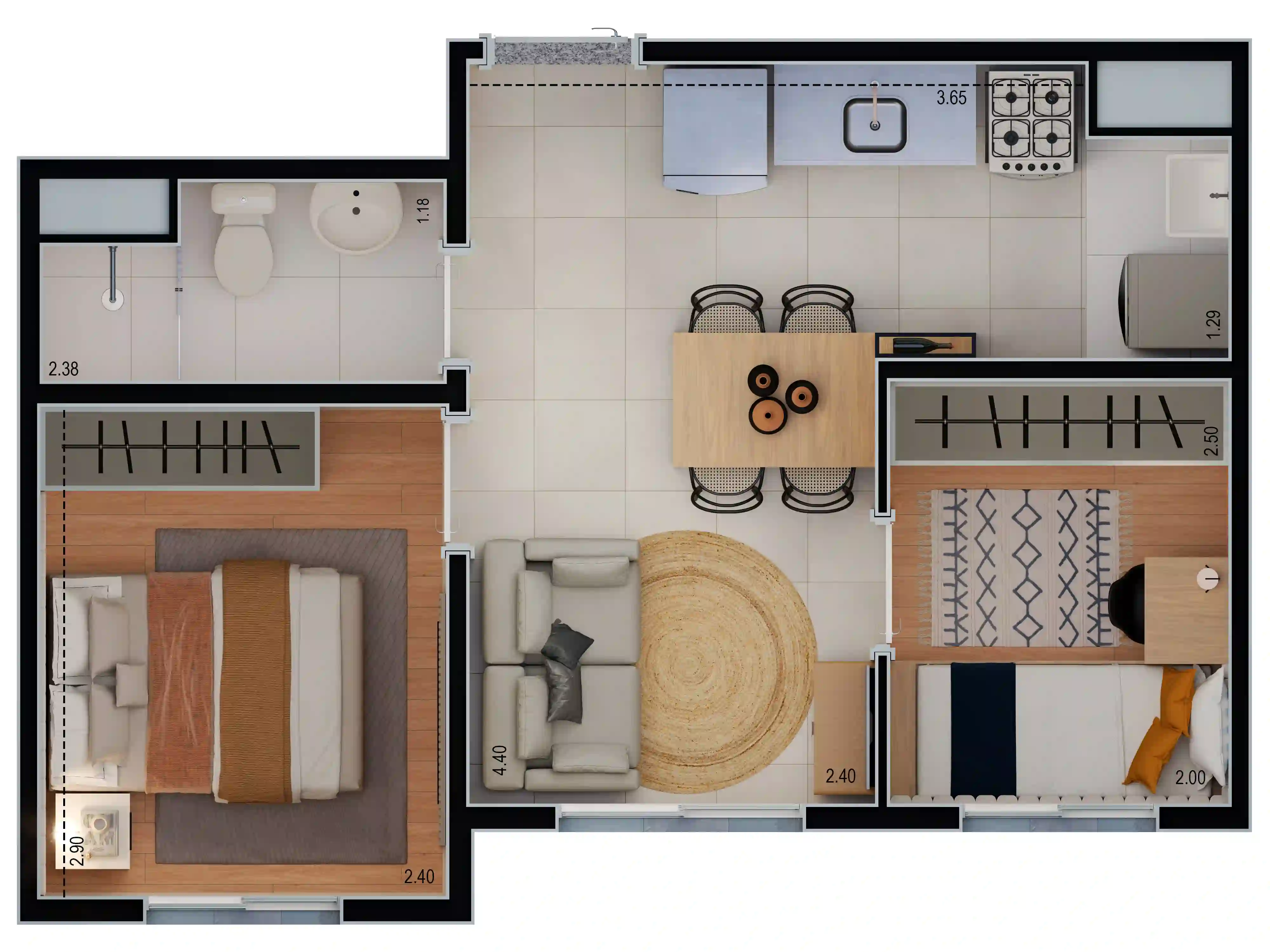 Miniatura da planta de 32m²