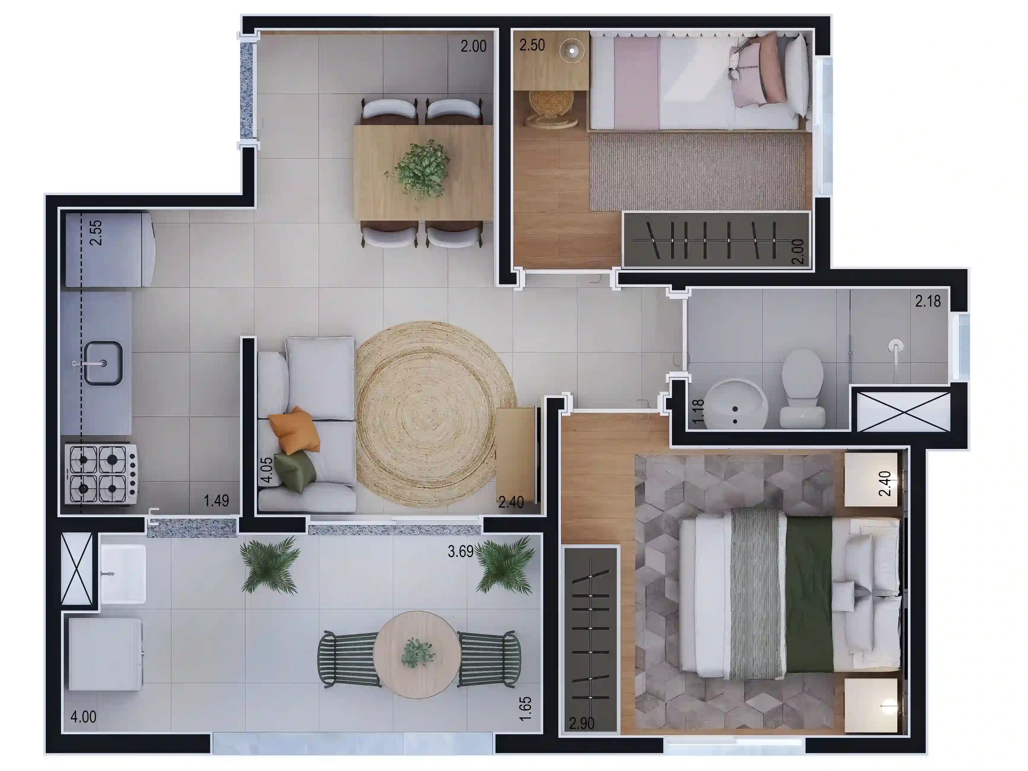 Miniatura da planta de 41m²