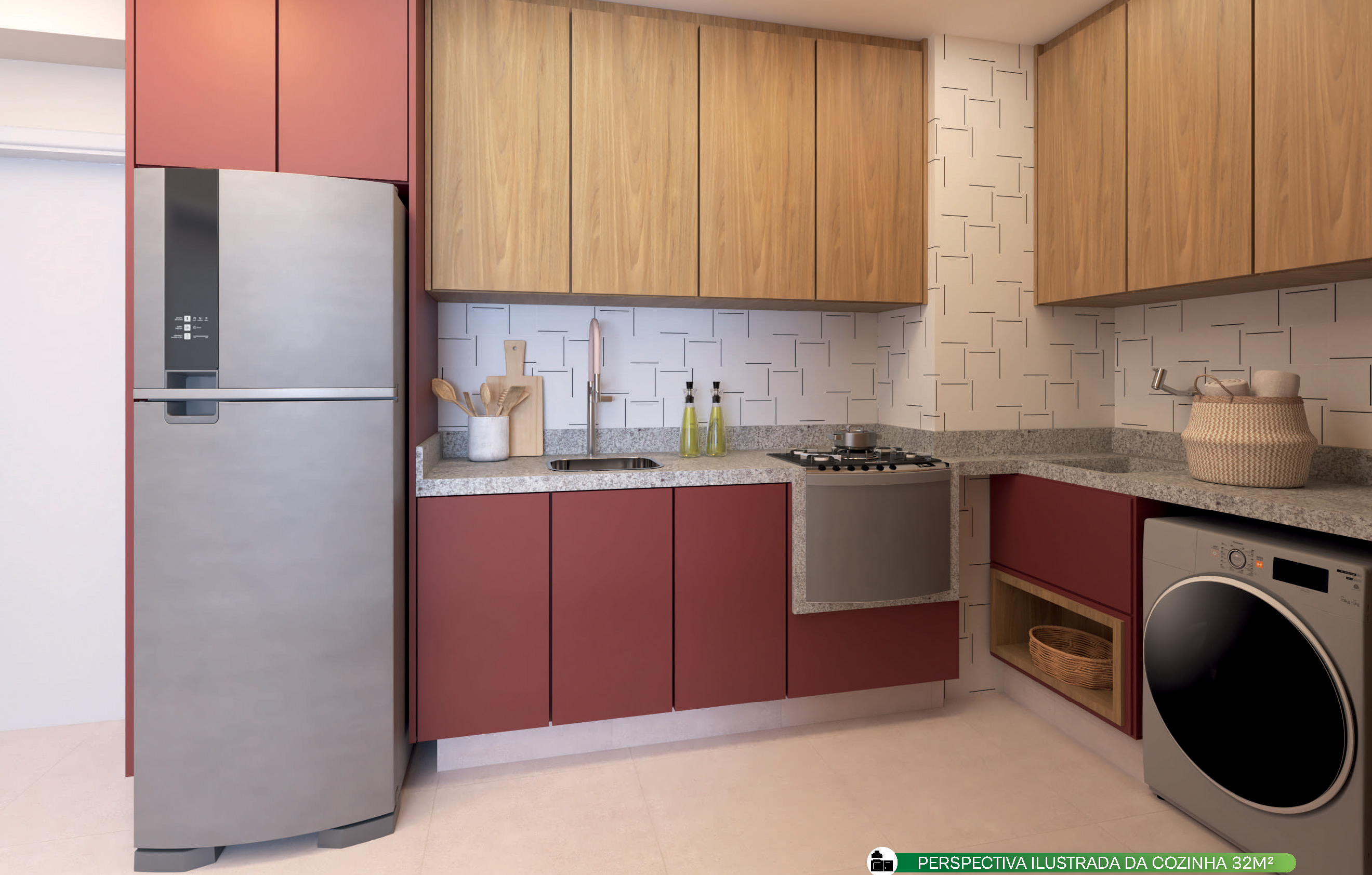 Cozinha integrada do 32m²
