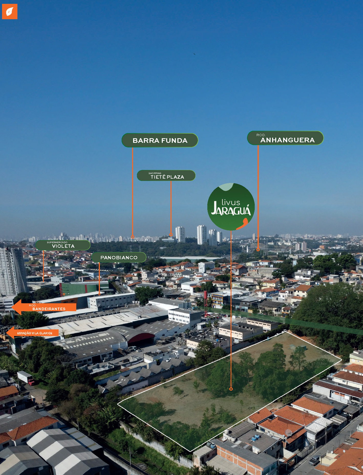Mapa da localização do Livus Jaraguá